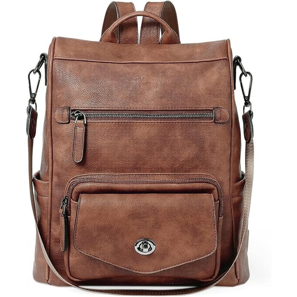 Cluci Women Brown Leather Designer Travel Fashion Casual College Shoulder Bag